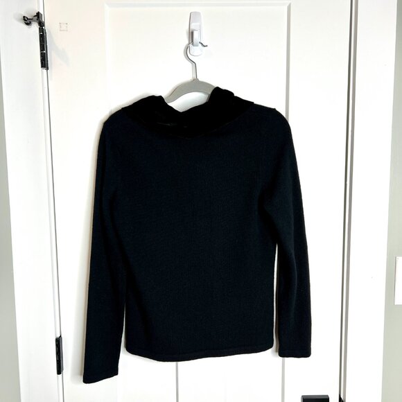 Lauren Ralph Lauren Angora Rabbit Hair Blend Silk Cowl Neck Black Sweater M - Picture 4 of 4